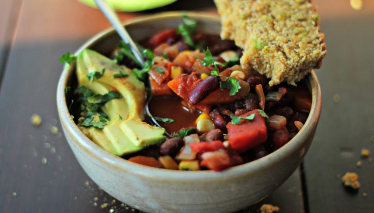 Vegan Cacao Chili and Cornbread