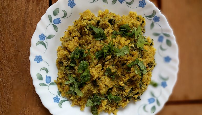 Spinach Lentil Quinoa Khichari