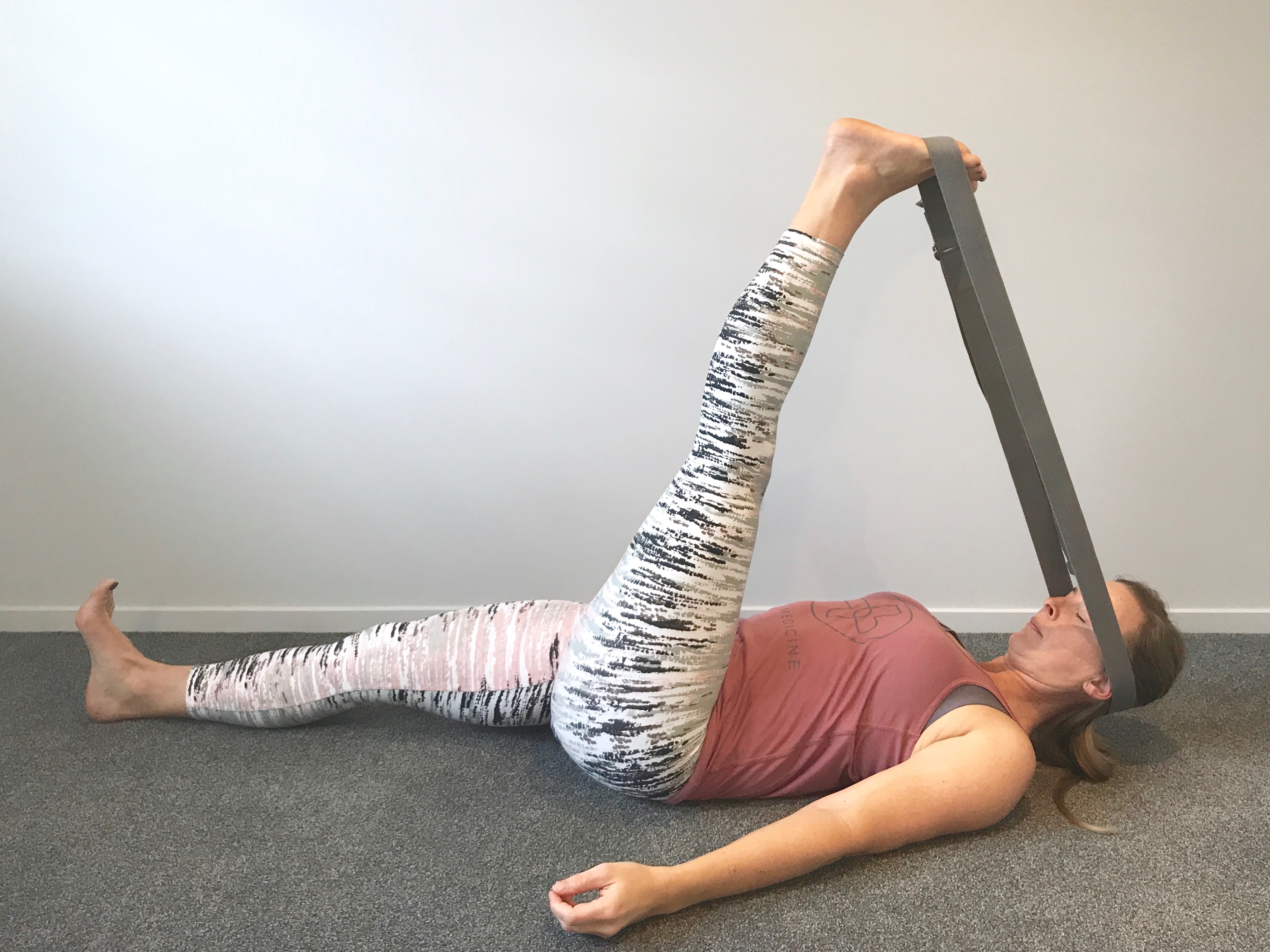 hamstring stretch yoga strap