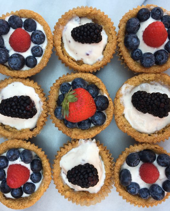 Berry Ice Cream Cookie Cups