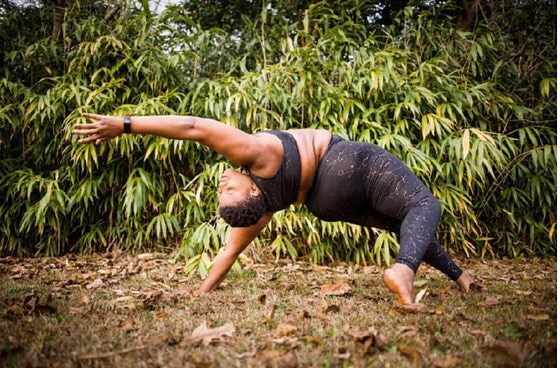 blackgirlyoga @yogi.carmelle ・・・ Balance 💫 After several months on tour I  am starting to find my flow again. Slowly finding